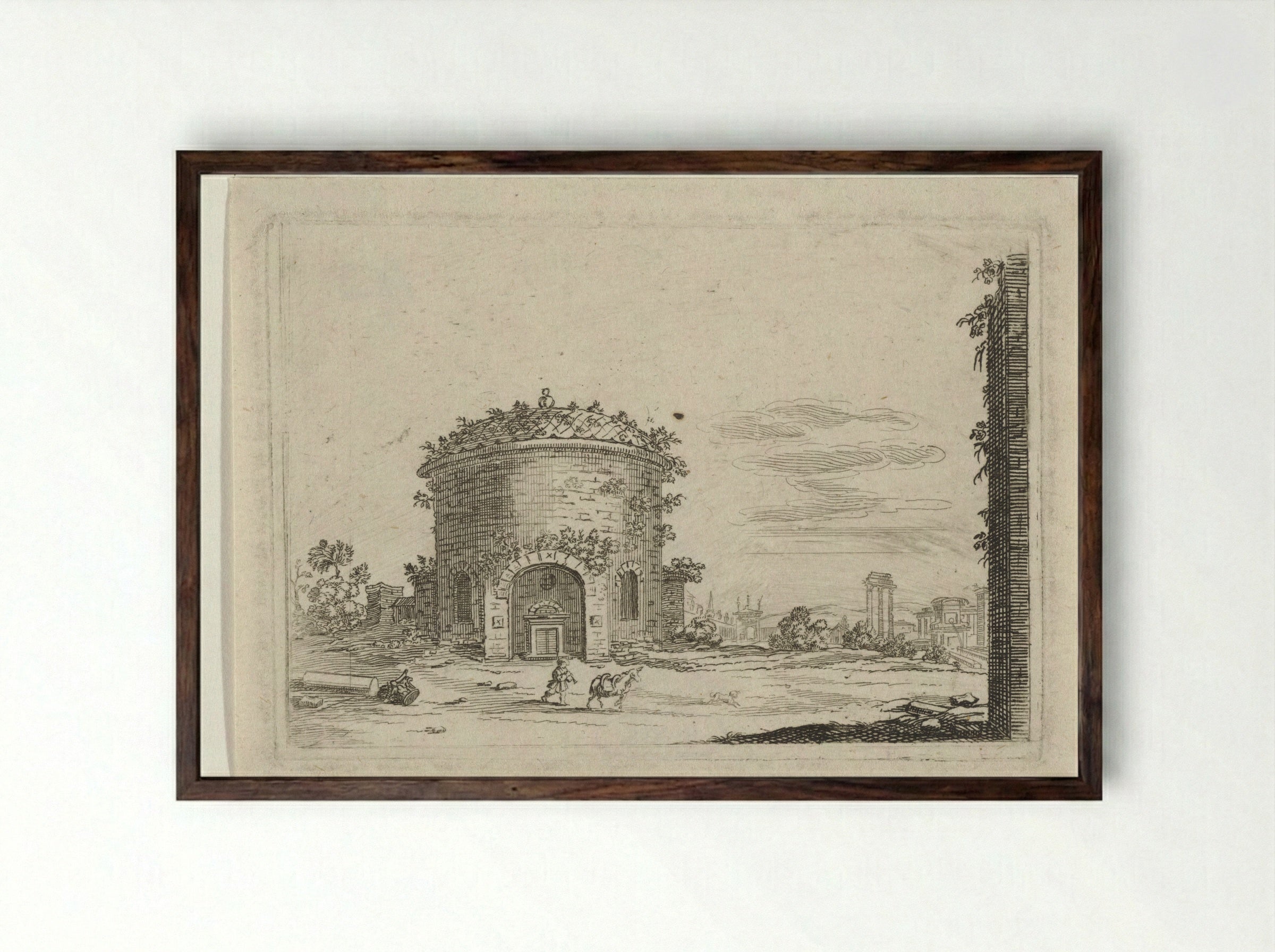 Ronde tempel - Gillis van Scheyndel (I) - Framed Print Dark Wood