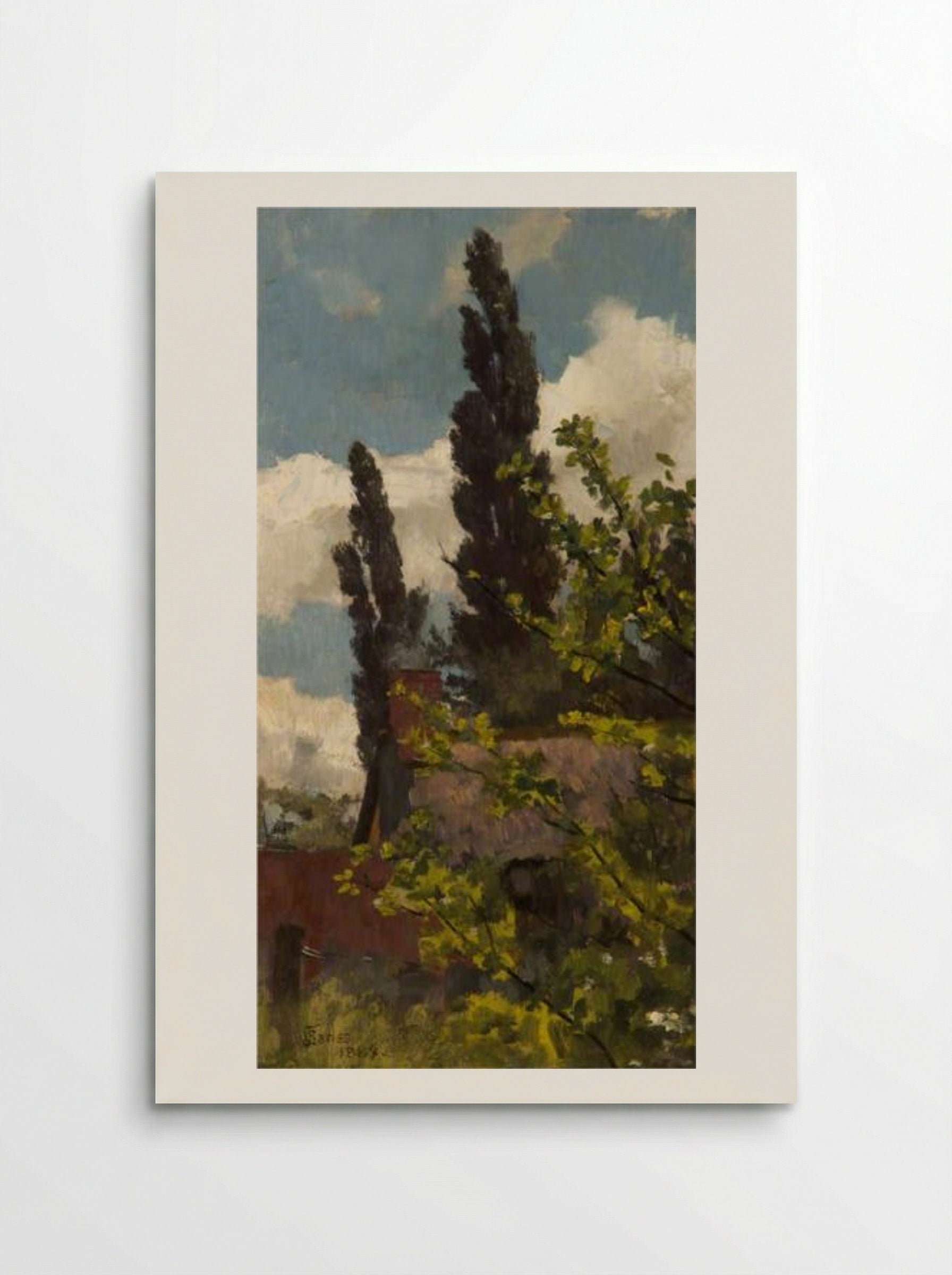Rooftops and Poplars - James Charles - Poster