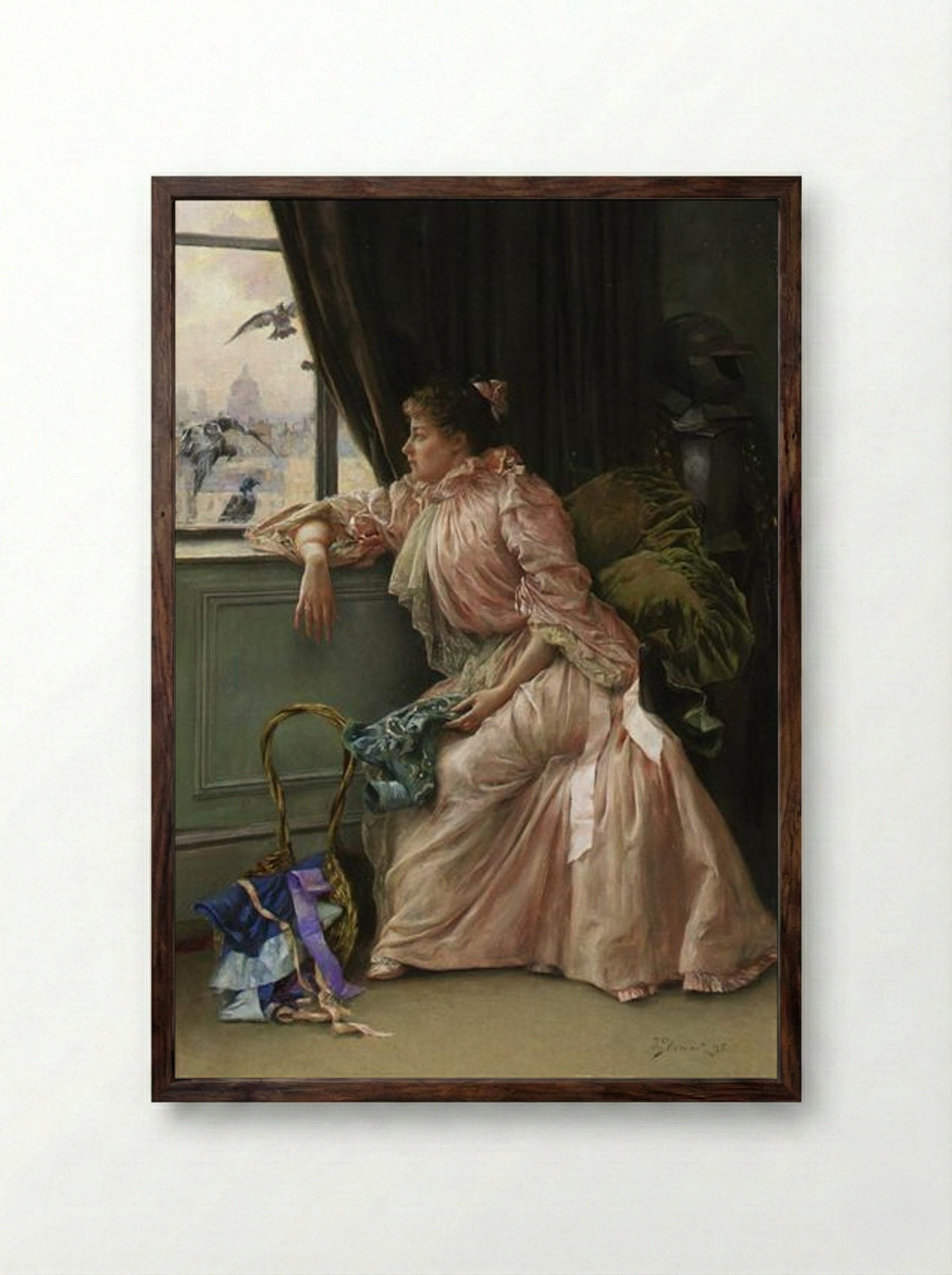 Room with a View - Julius LeBlanc Stewart - Framed Print Dark Wood