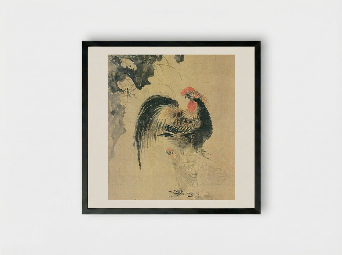 Rooster - Jang Seung-eop - Framed Print Black