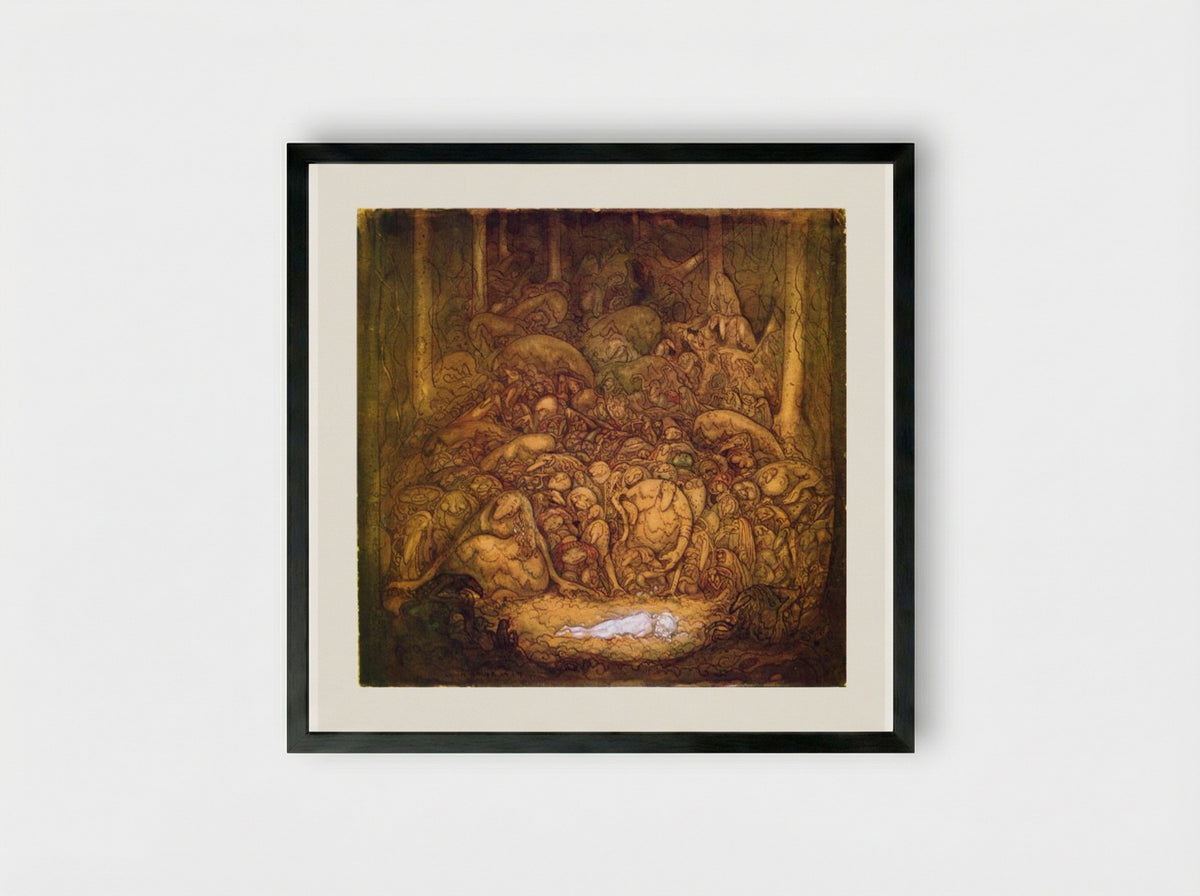 Root Trolls - John Bauer - Framed Print Black