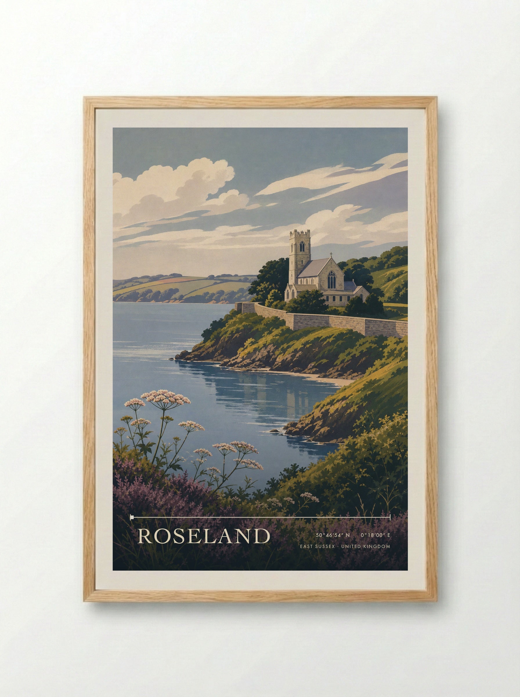 Roseland East Sussex United Kingdom Travel Poster - Framed Print Wood