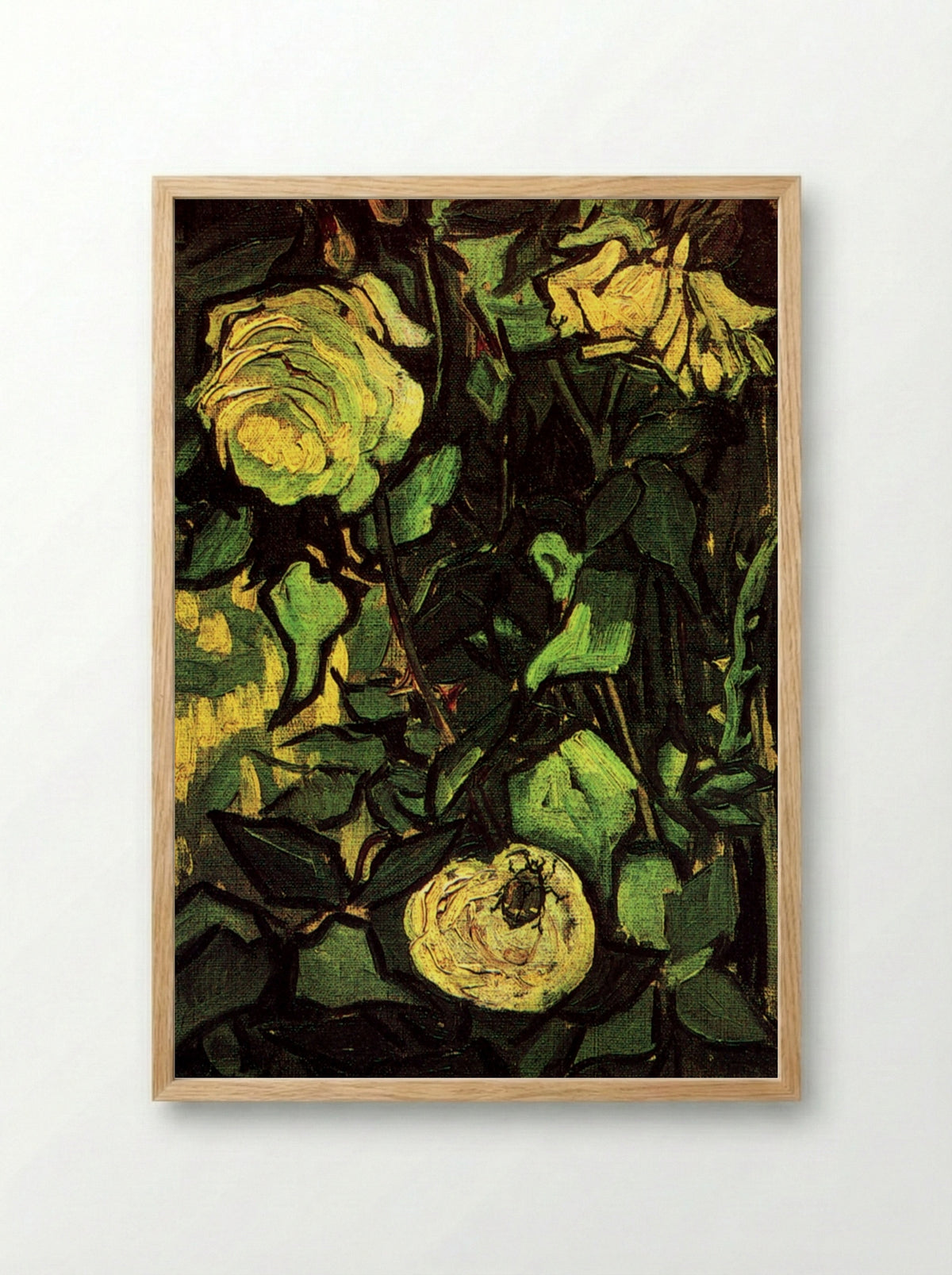 Roses and Beetle - Vincent van Gogh - Framed Print Wood