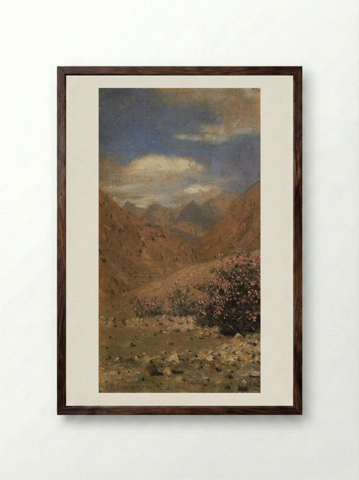 Roses in Ladakh - Vasily Vereshchagin - Framed Print Dark Wood