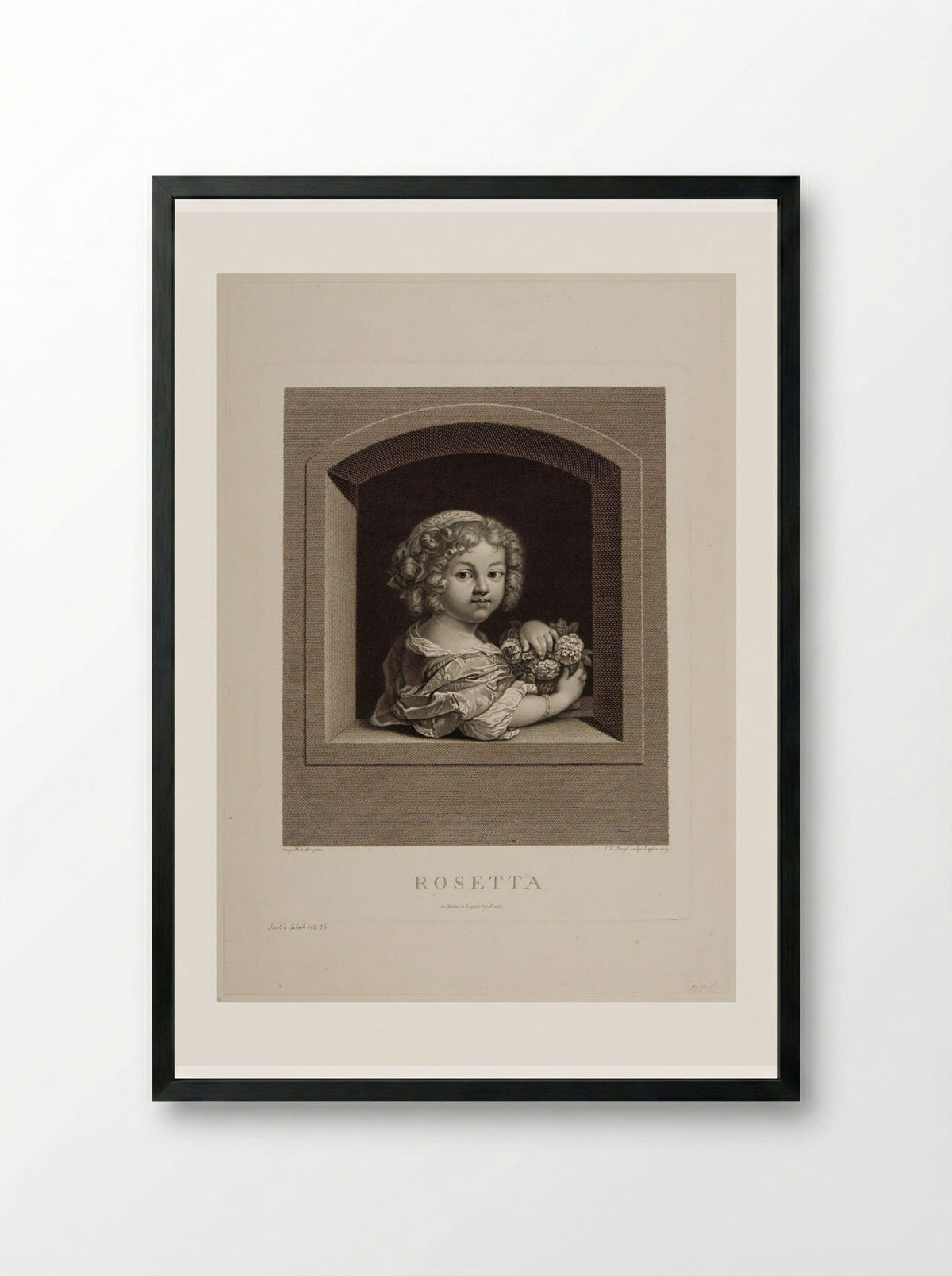 Rosetta - Johann Friedrich Bause - Framed Print Black