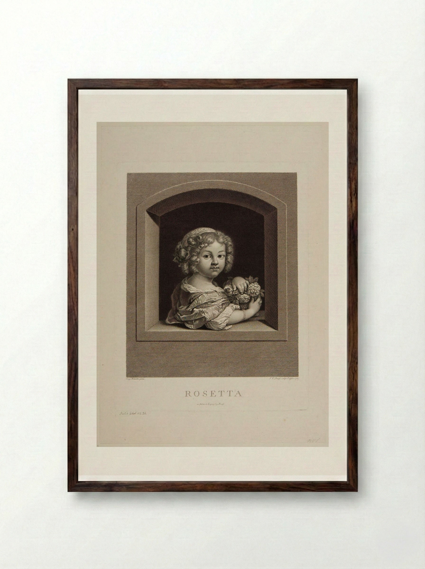 Rosetta - Johann Friedrich Bause - Framed Print Dark Wood