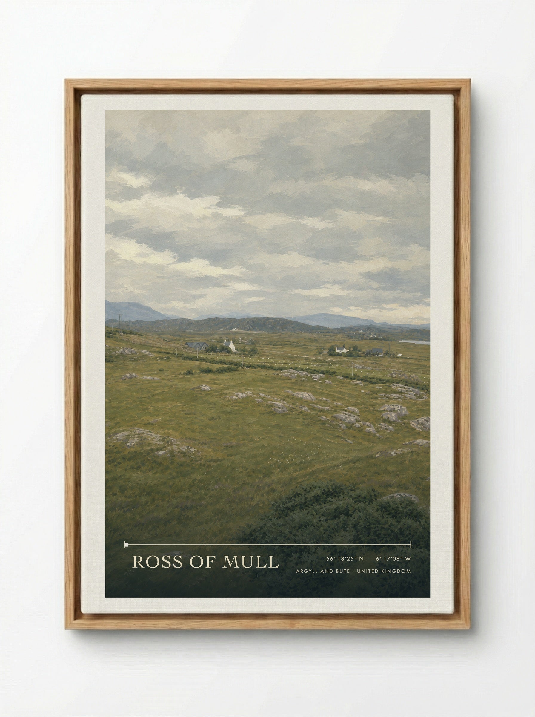 Ross of Mull Argyll and Bute United Kingdom Travel Poster - Framed Canvas Wood