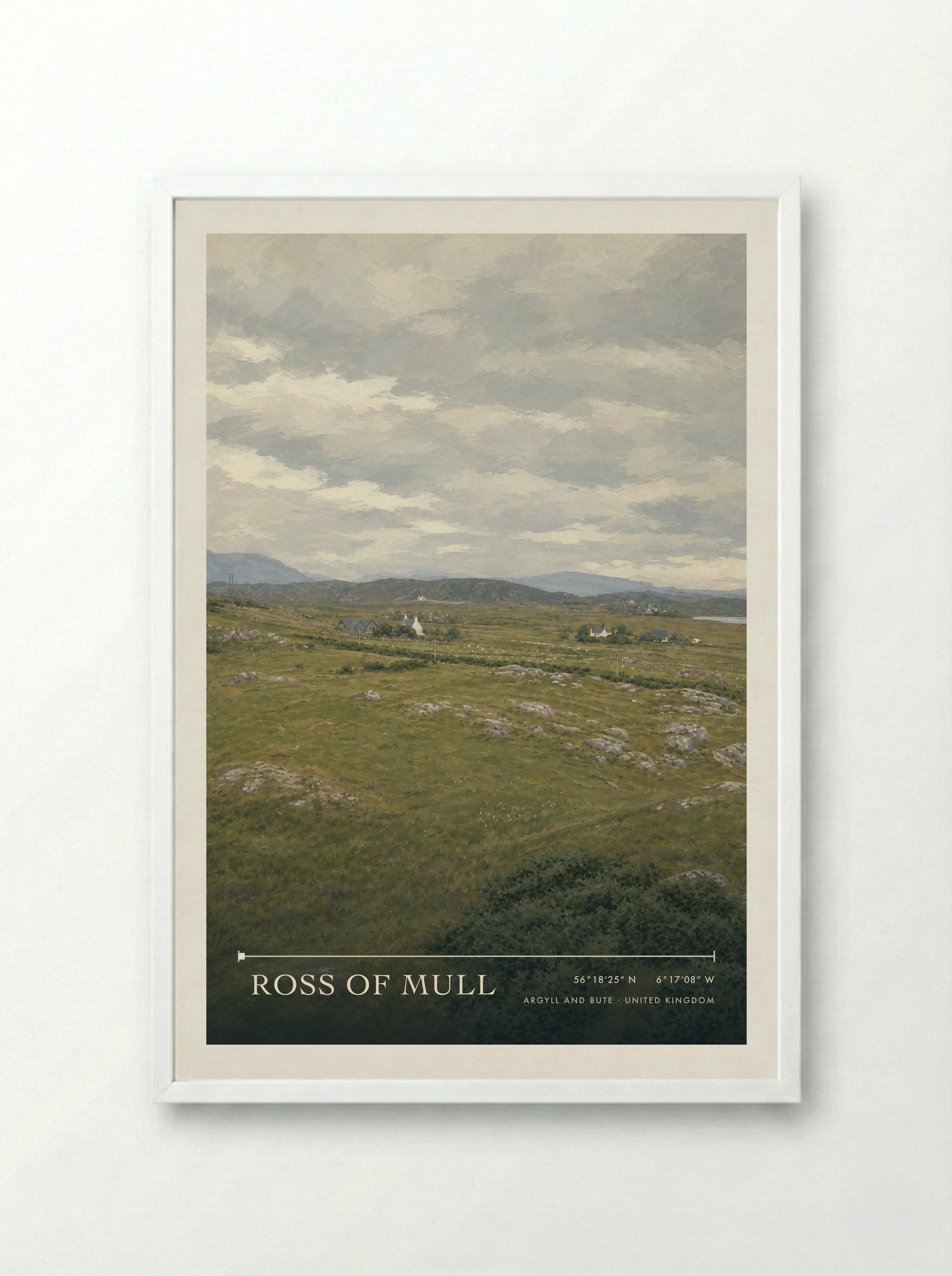 Ross of Mull Argyll and Bute United Kingdom Travel Poster - Framed Print White