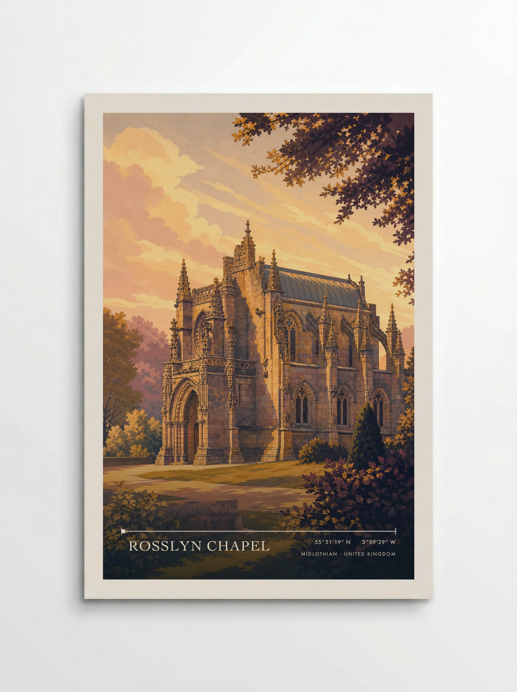Rosslyn Chapel Midlothian United Kingdom Travel Poster - Poster