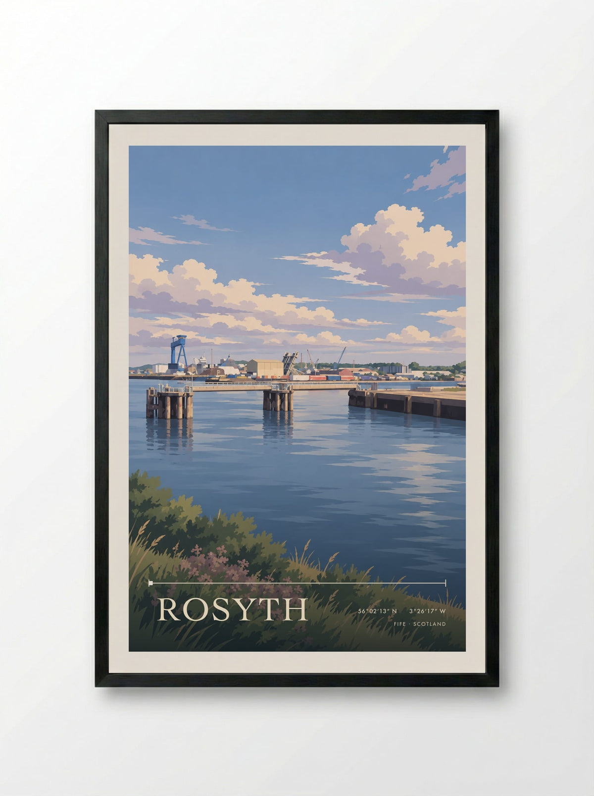 Rosyth, Fife | Travel Poster - Framed Print Black