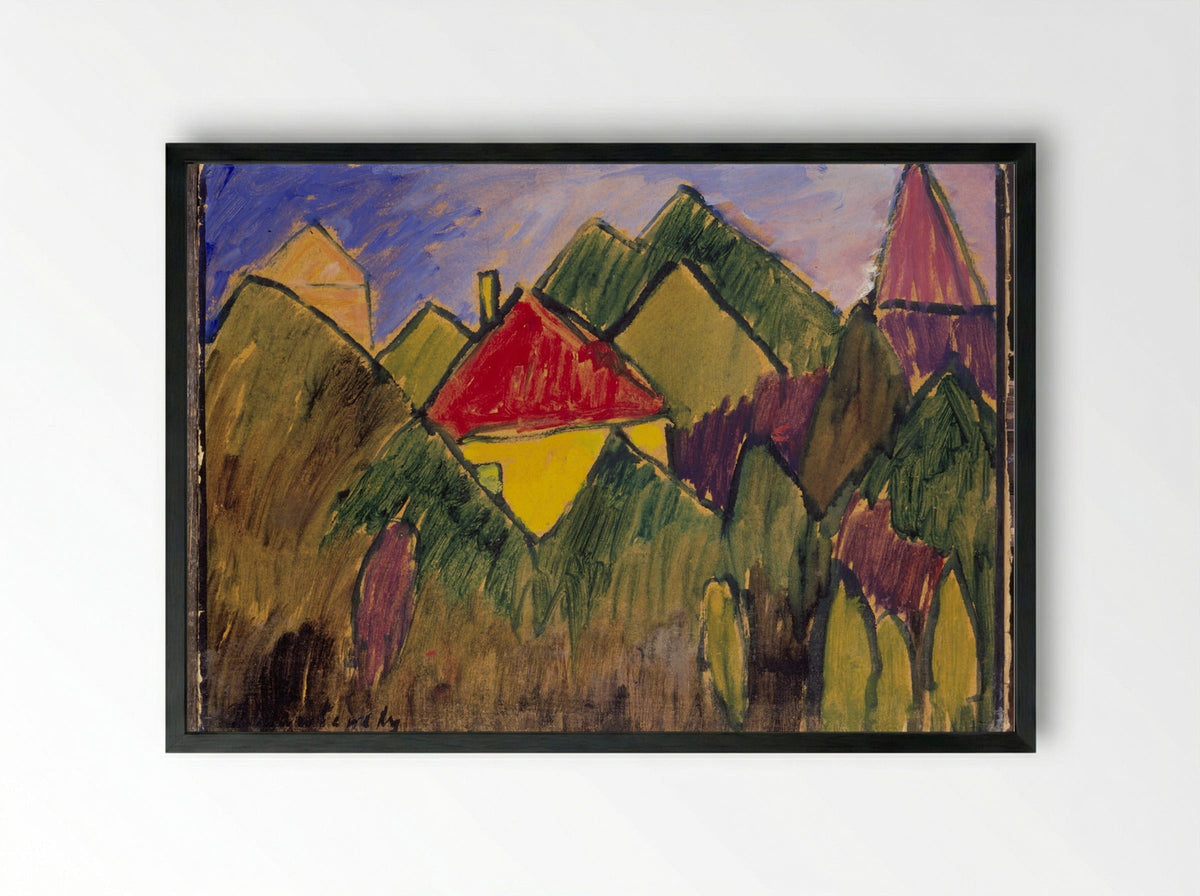 Rote Giebel (Red Gables) - Alexej von Jawlensky - Framed Print Black