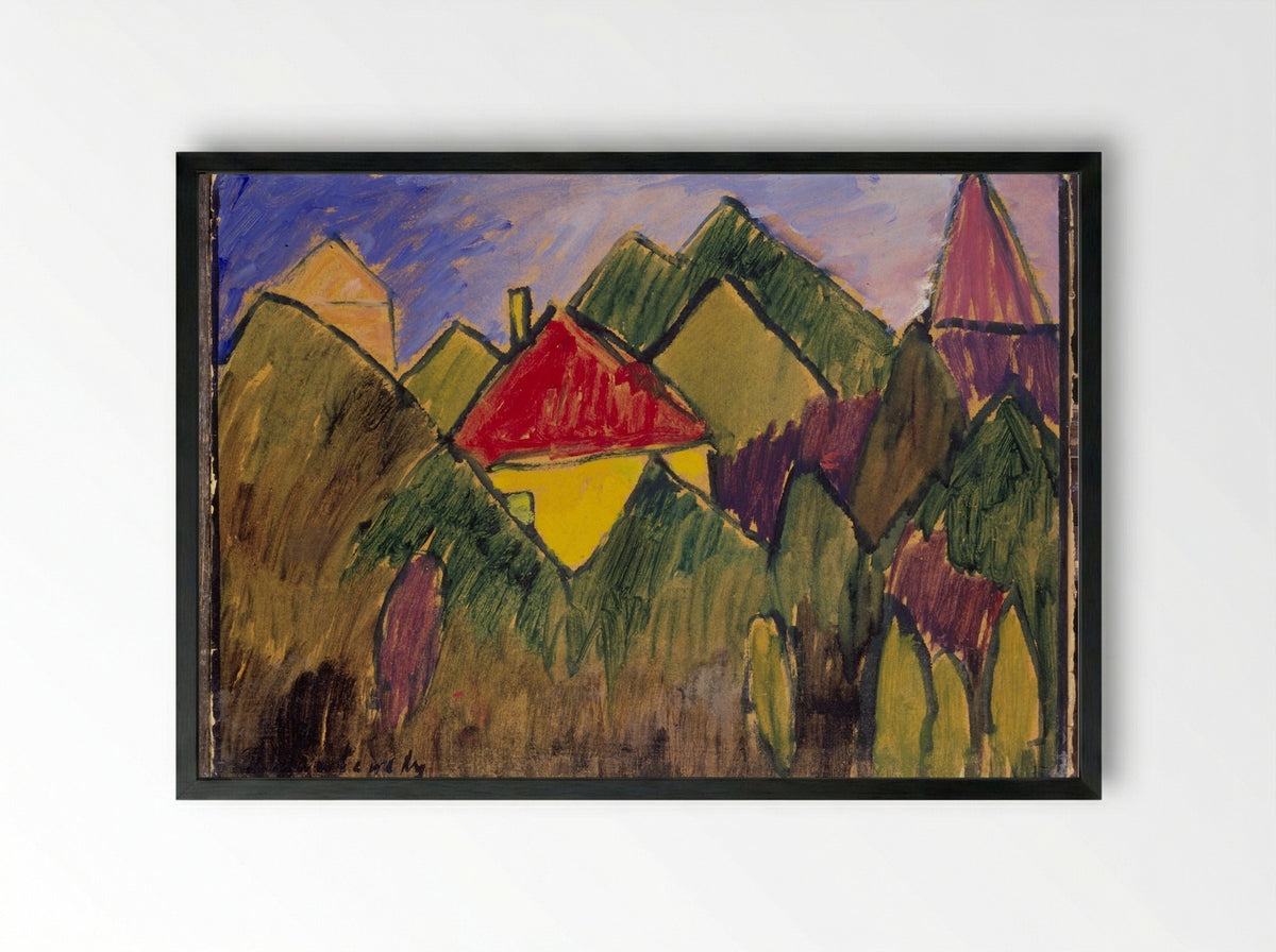Rote Giebel (Red Gables) - Alexej von Jawlensky - Framed Print Black