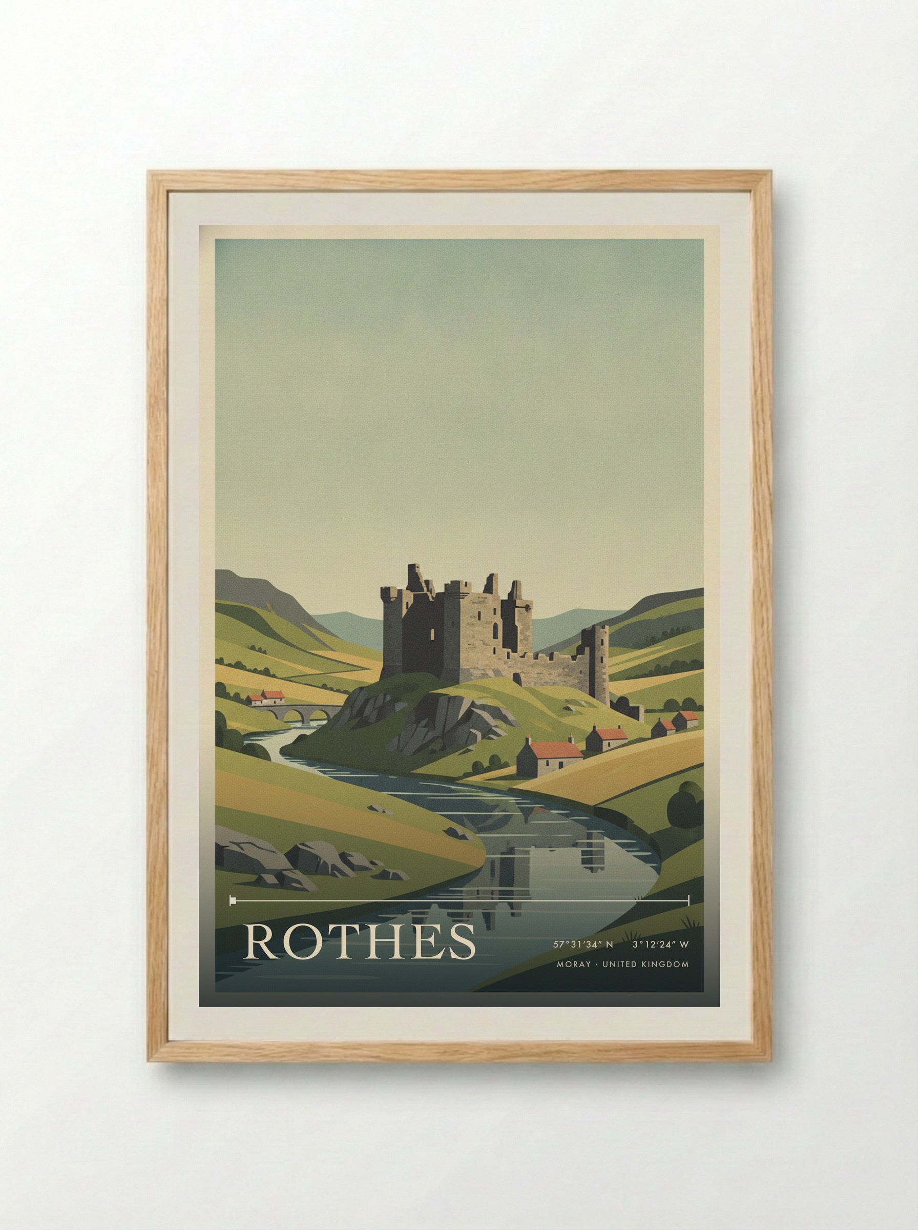 Rothes Moray United Kingdom Travel Poster - Framed Print Wood