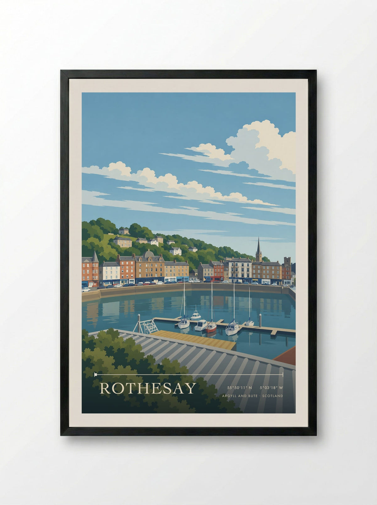 Rothesay, Argyll and Bute | Travel Poster - Framed Print Black