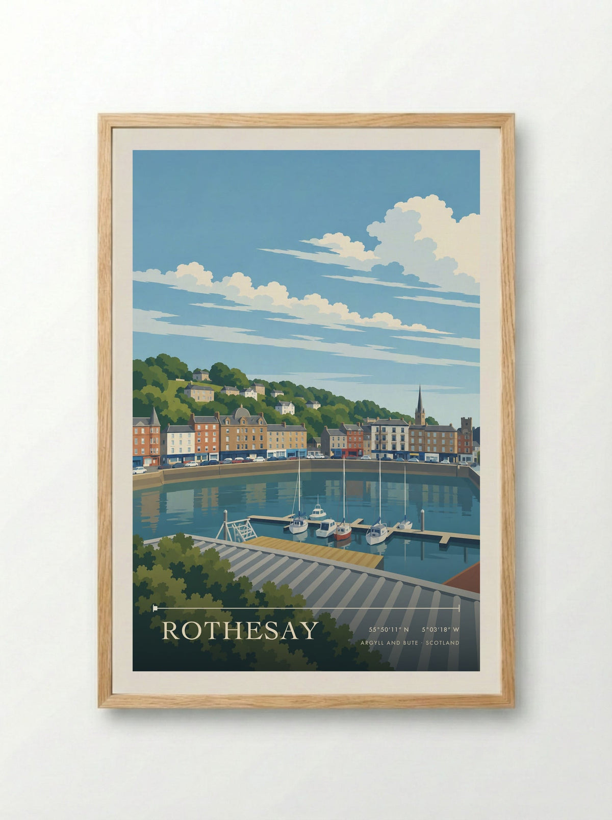 Rothesay, Argyll and Bute | Travel Poster - Framed Print Wood