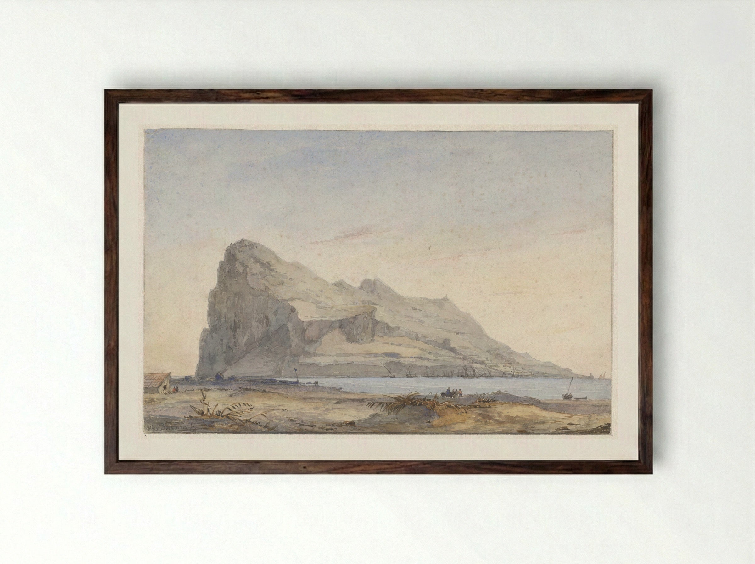 Rots van Gibraltar - Willem Anthonie van Deventer - Framed Print Dark Wood