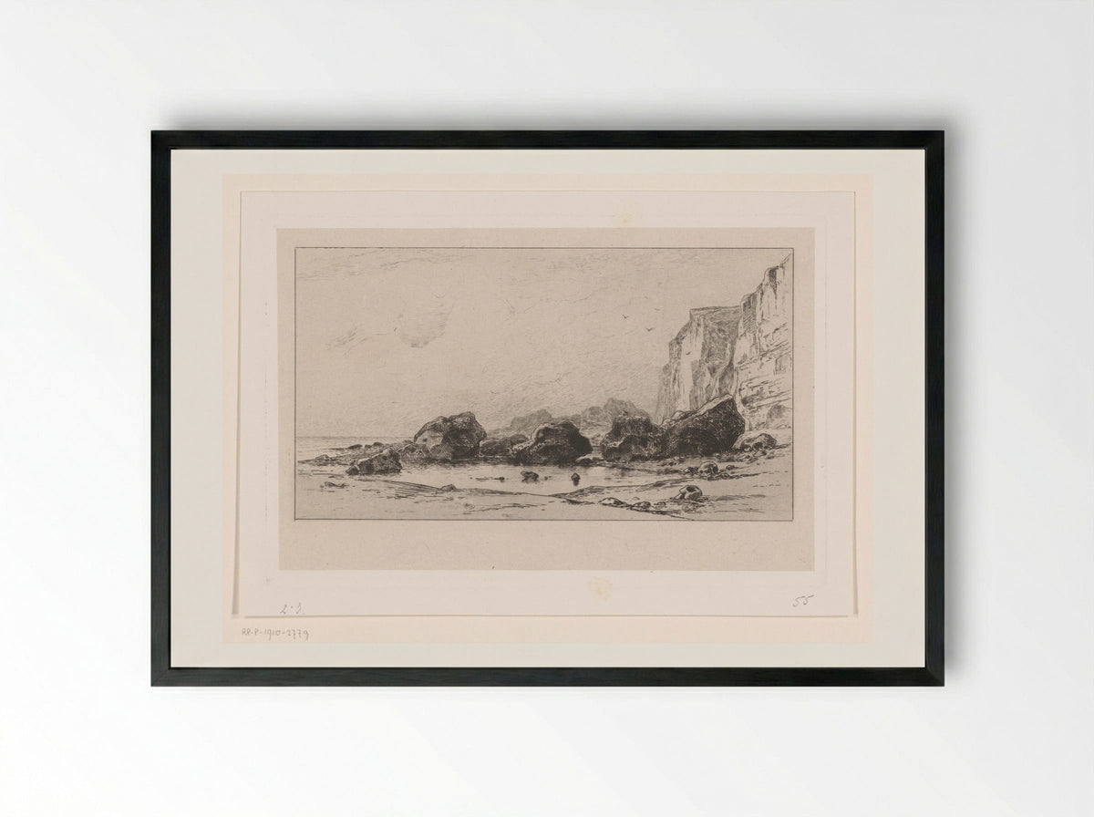 Rotsblokken bij Veules - Carel Nicolaas Storm van 's-Gravesande - Framed Print Black