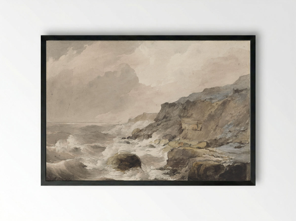 Rotskust te Boulogne sur Mer - Petrus Johannes Schotel - Framed Print Black