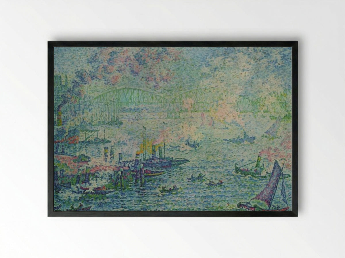 Rotterdam Harbour - Paul Signac - Framed Print Black