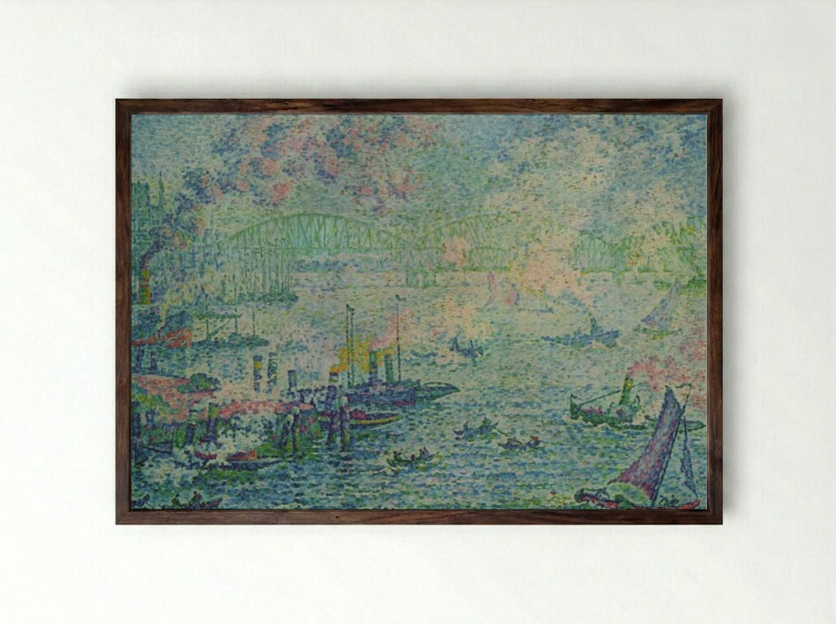 Rotterdam Harbour - Paul Signac - Framed Print Dark Wood