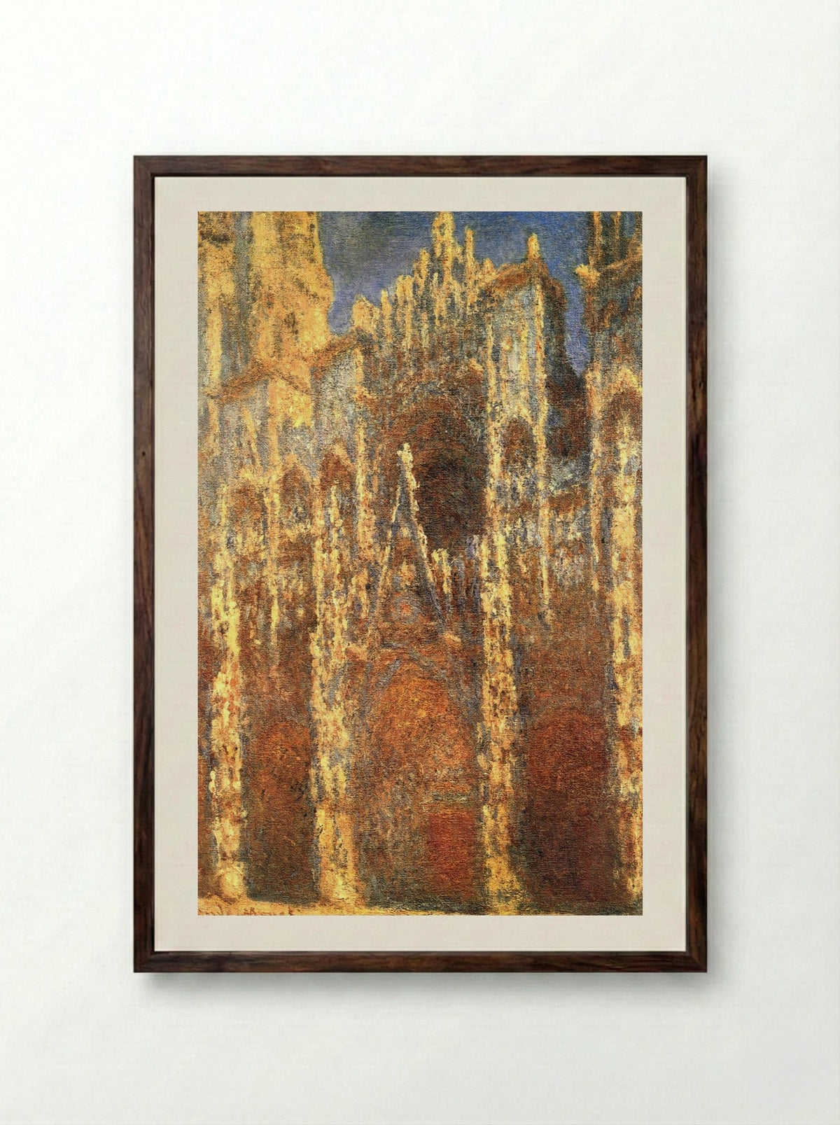 Rouen Cathedral, the Portal - Claude Monet - Framed Print Dark Wood