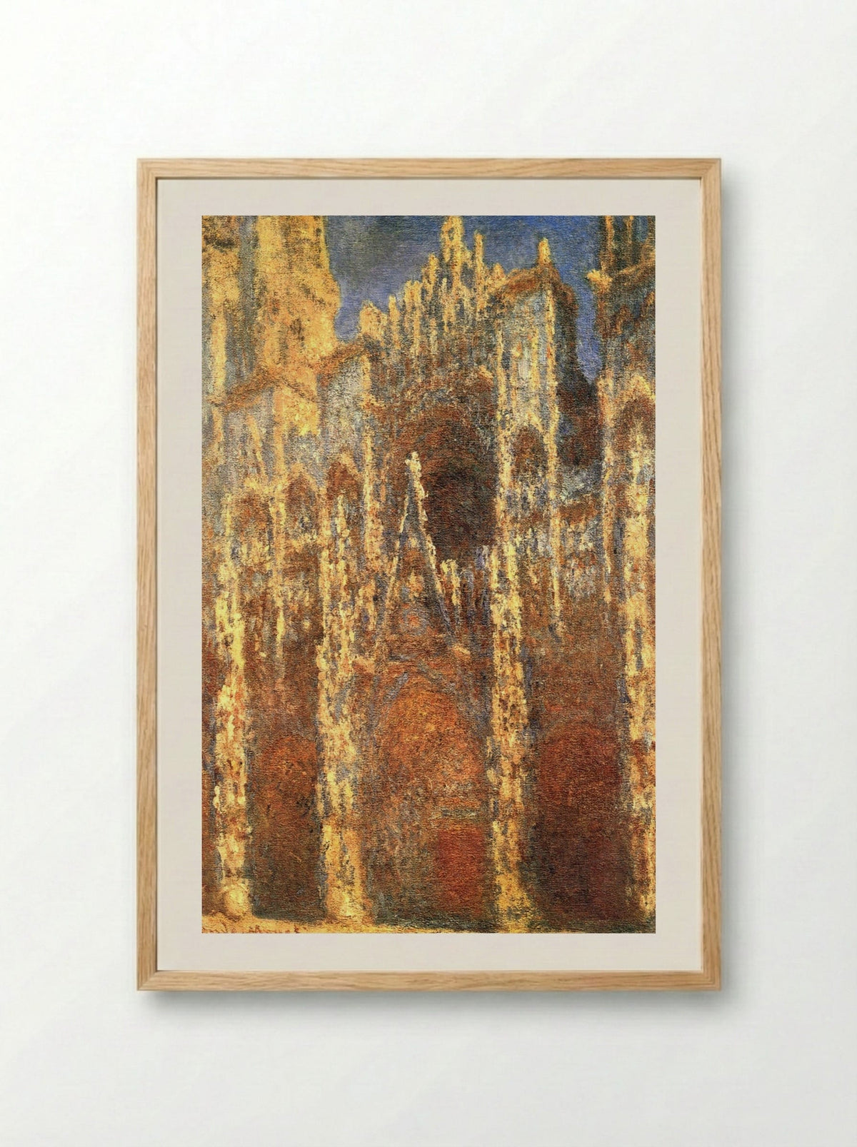 Rouen Cathedral, the Portal - Claude Monet - Framed Print Wood