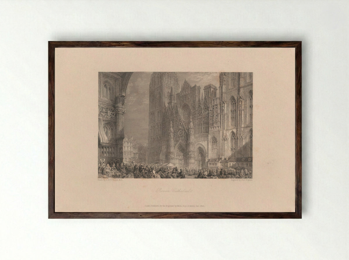 Rouen Cathedral - Thomas Higham - Framed Print Dark Wood