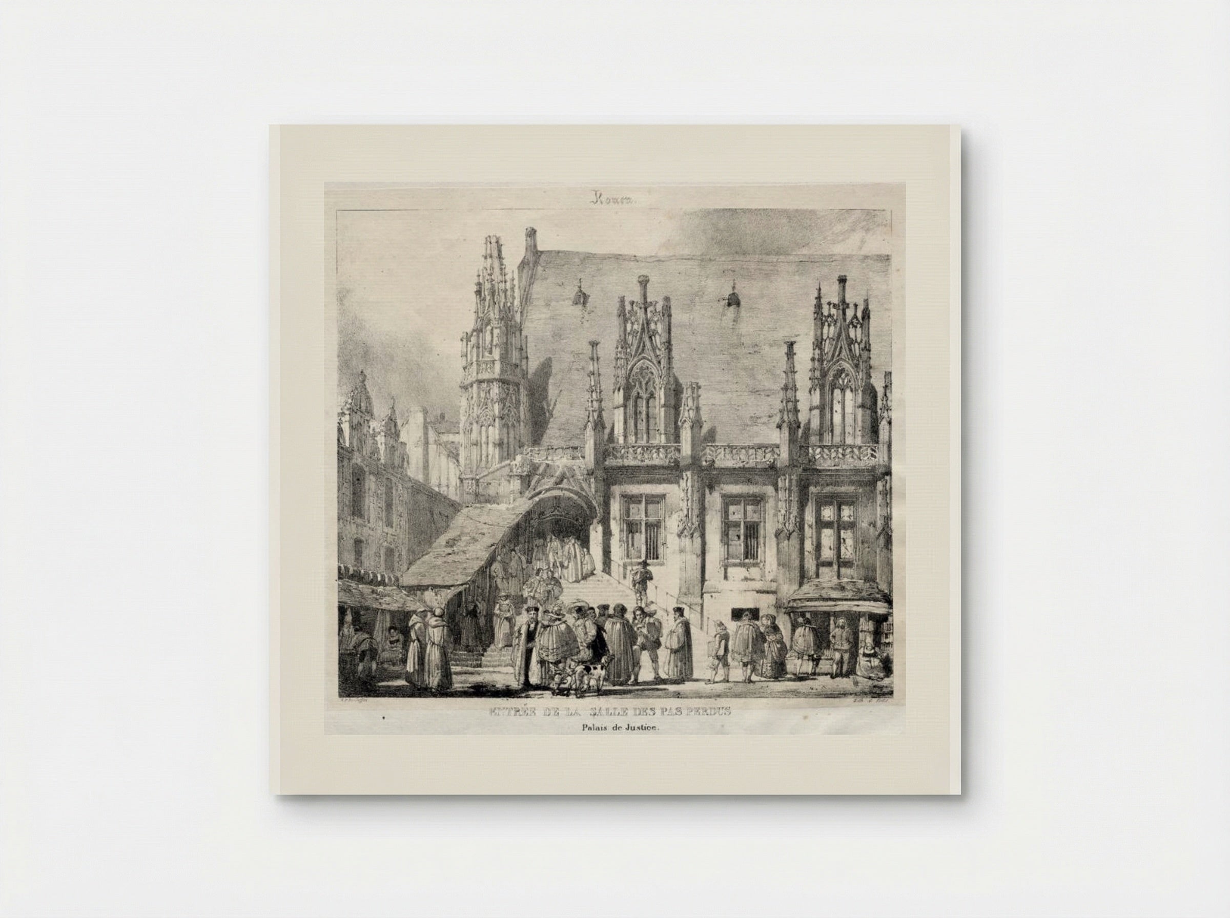 Rouen: Entrée de la Salle des Pas Perdus, Palais du Justice - Richard Parkes Bonington - Poster