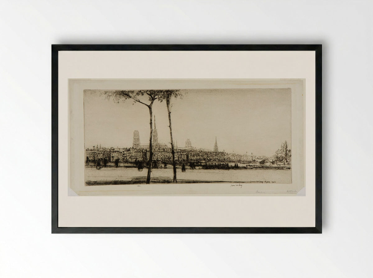 Rouen - James McBey - Framed Print Black