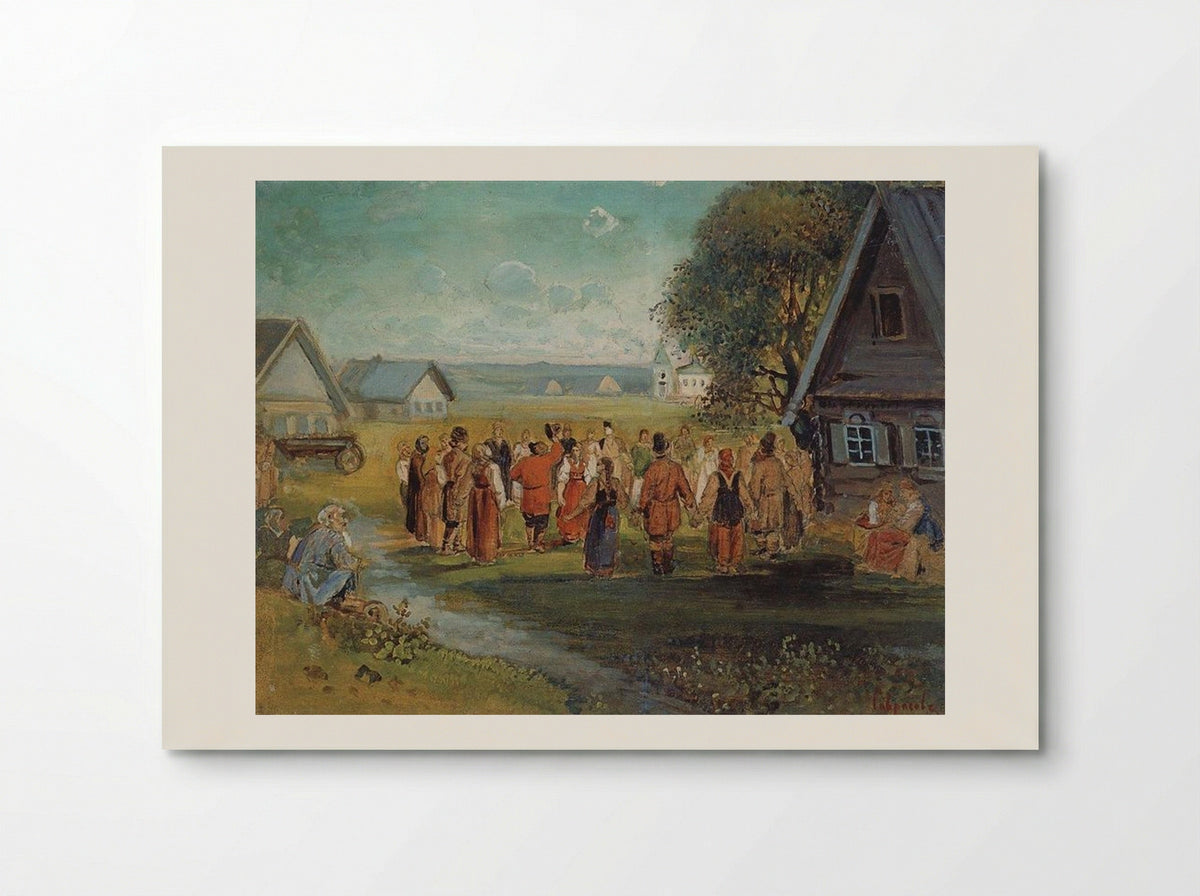 Round dance in the village - Aleksey Savrasov - Poster
