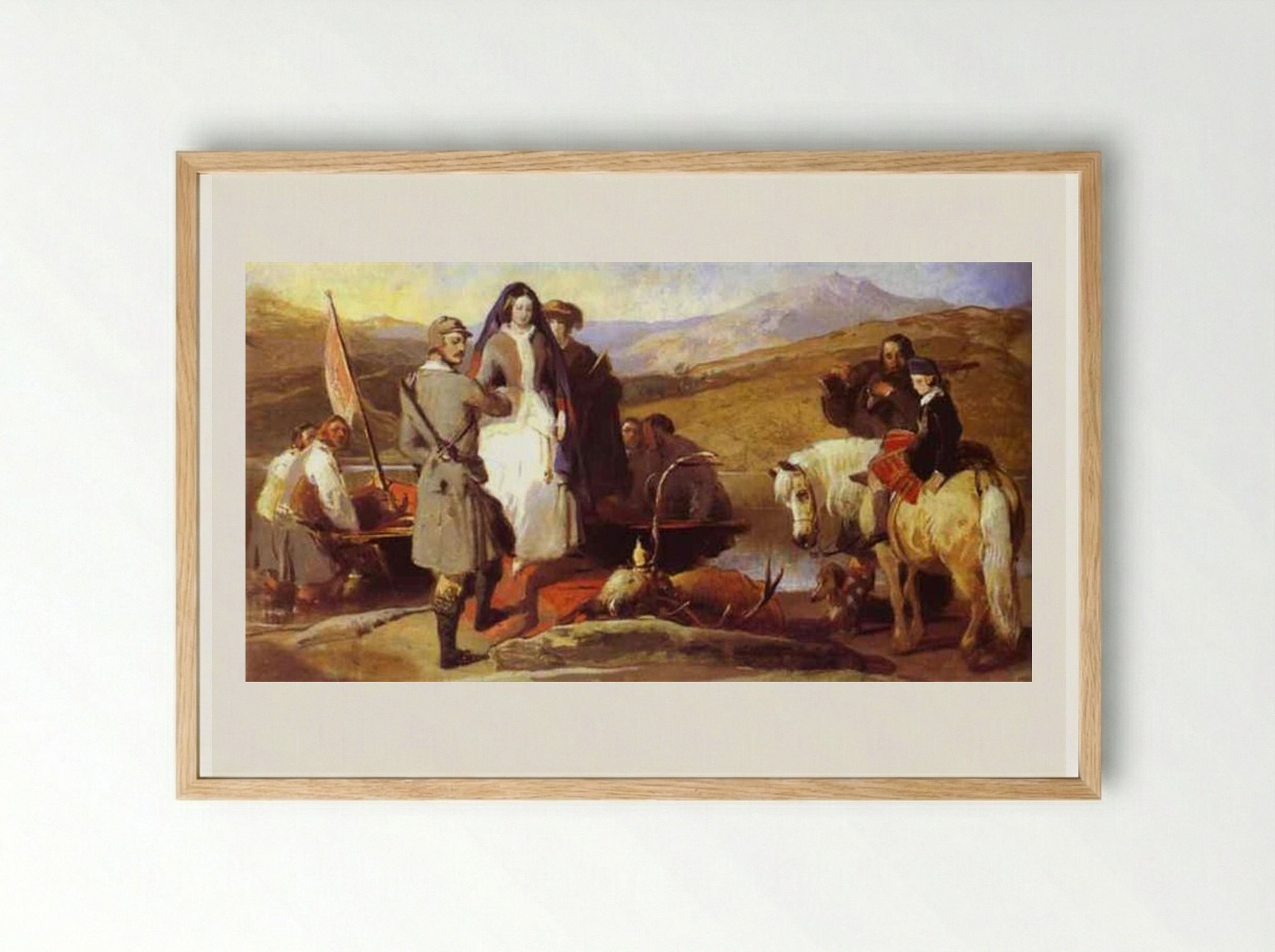 Royal Sports on Hill and Loch - Edwin Henry Landseer - Framed Print Wood