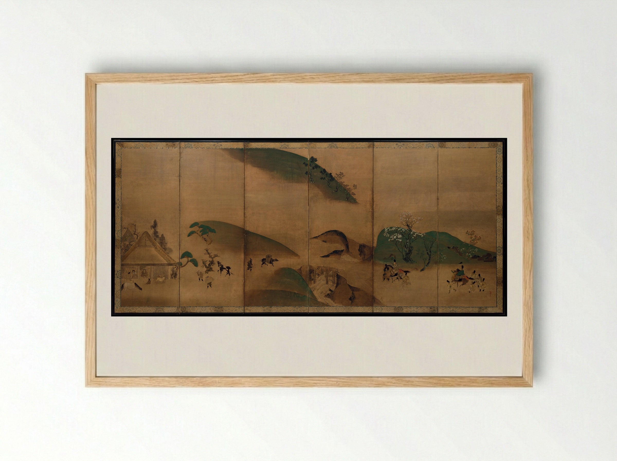 Royal Visit to Ōhara, from The Tale of the Heike - Tawaraya Sōtatsu - Framed Print Wood