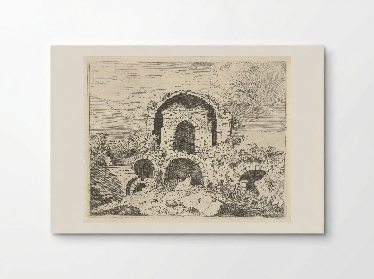 Ruïne in een landschap - Govert van der Leeuw - Poster