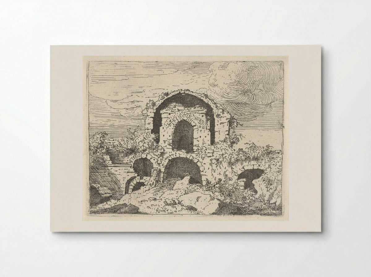 Ruïne in een landschap - Govert van der Leeuw - Poster