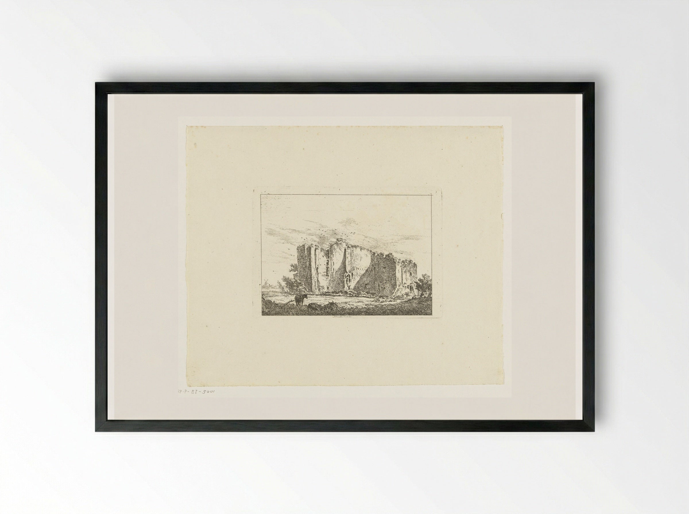 Ruïne van Brederode - Hermanus van Brussel - Framed Print Black