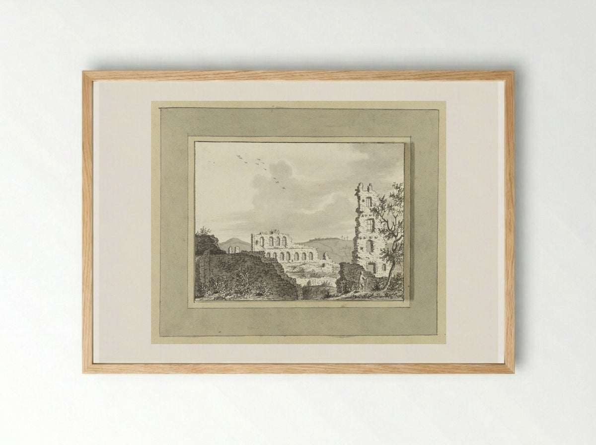 Ruïne van Carlburg bij Carlstadt - Ernst Willem Jan Bagelaar - Framed Print Wood