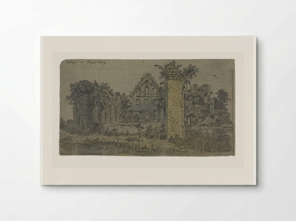 Ruïne van de abdij van Rijnsburg, kleine versie - Hercules Segers - Poster