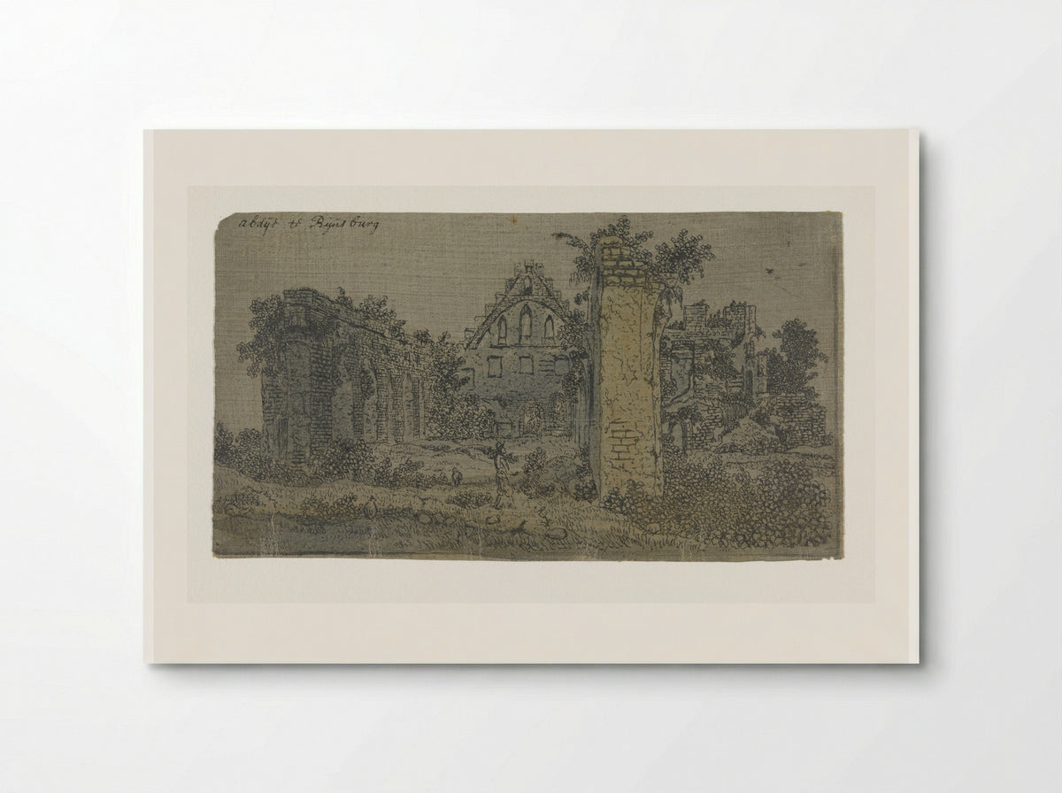 Ruïne van de abdij van Rijnsburg, kleine versie - Hercules Segers - Poster