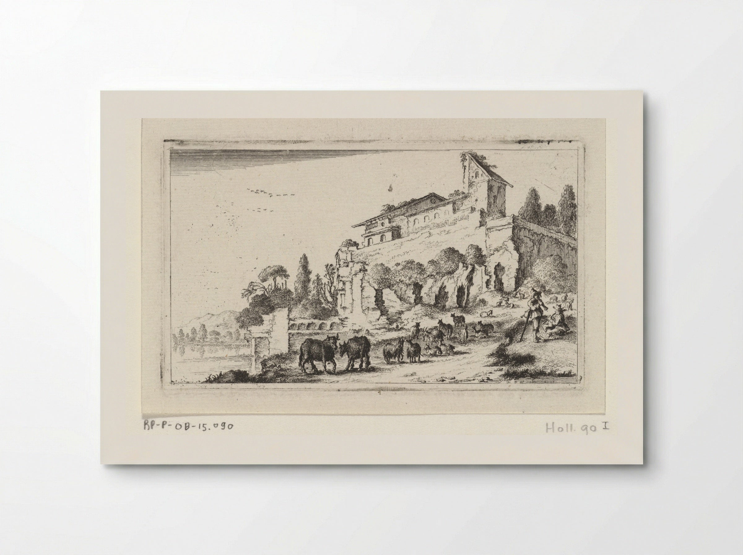 Ruïne van een villa op een heuvel - Gillis van Scheyndel (I) - Poster