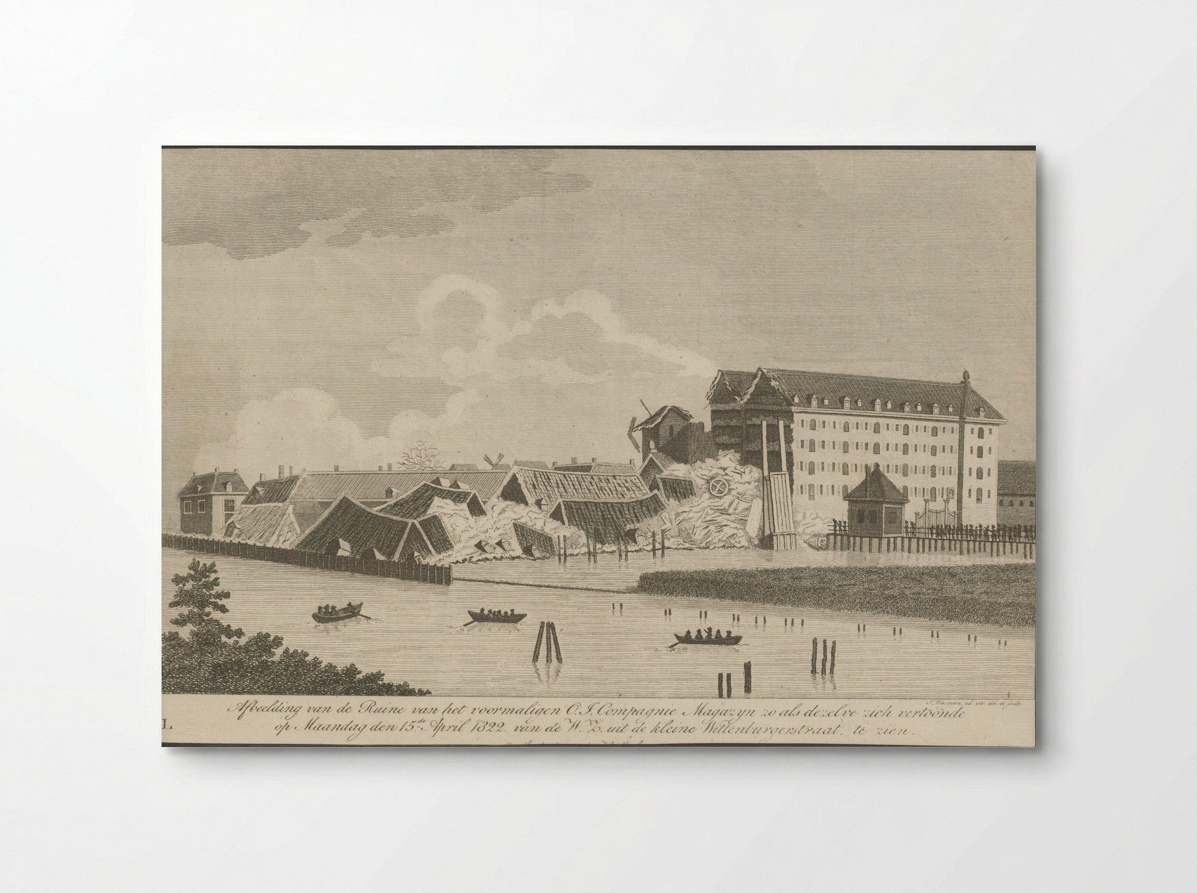 Ruïne van het Oost-Indisch Zeemagazijn te Amsterdam - Jacobus Wijsman - Poster