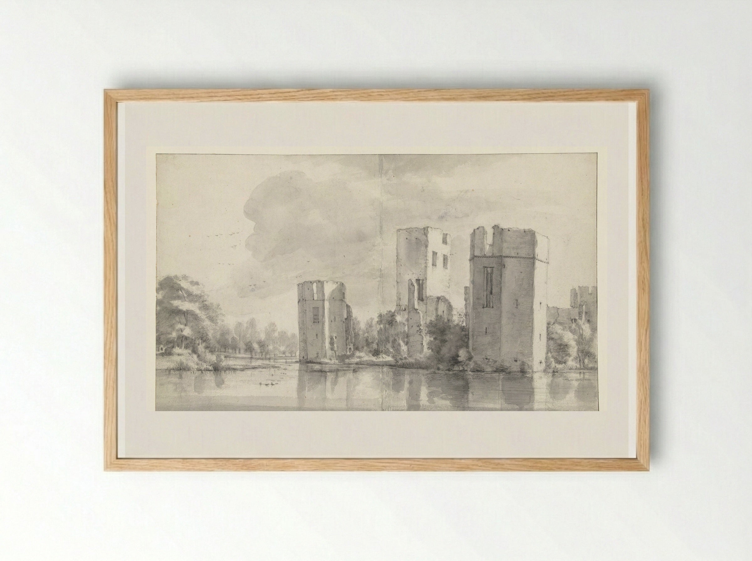 Ruïne van het slot Honingen bij Rotterdam - Roelant Roghman - Framed Print Wood