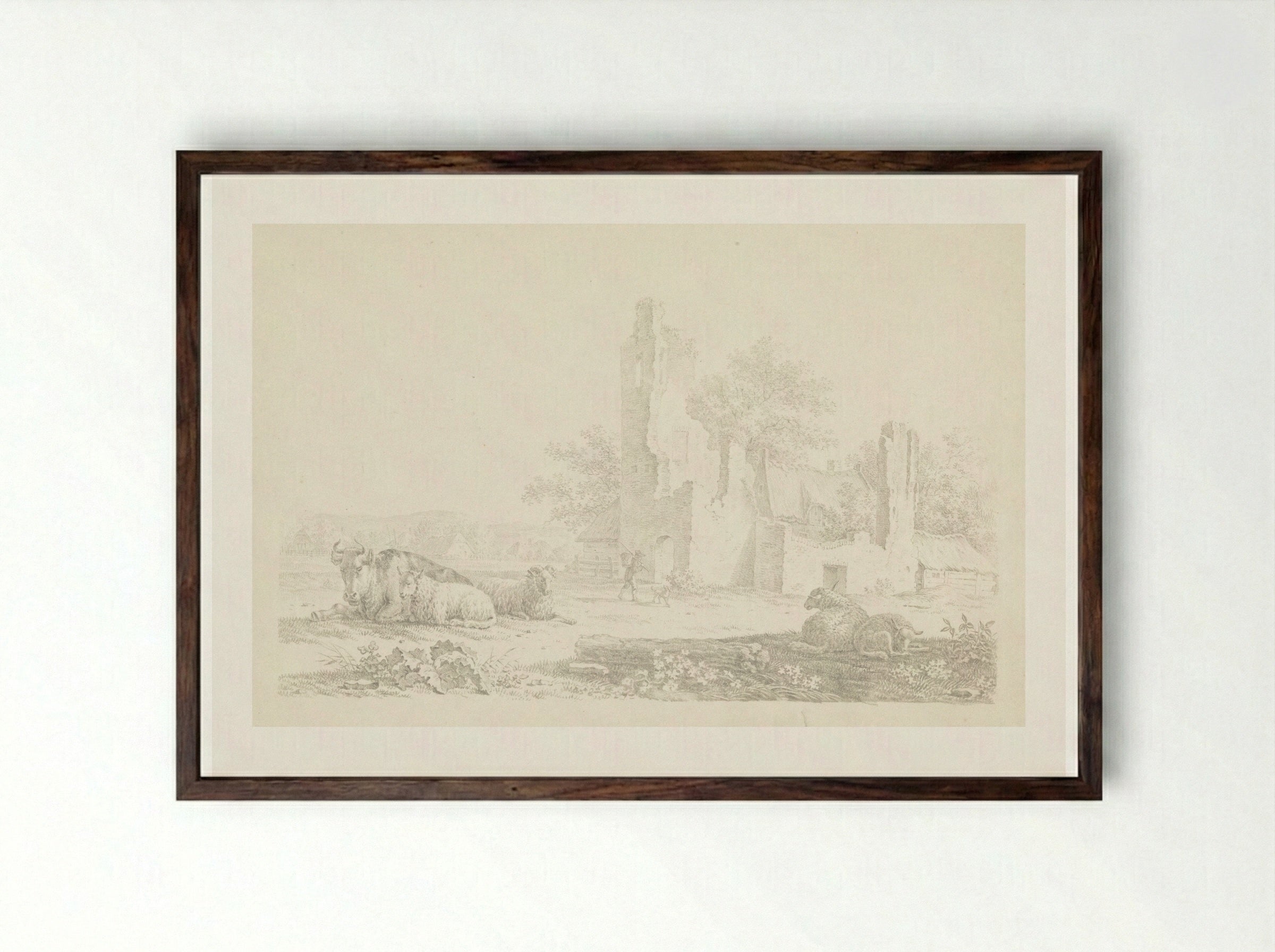 Ruïne - Pieter Bartholomeusz. Barbiers - Framed Print Dark Wood