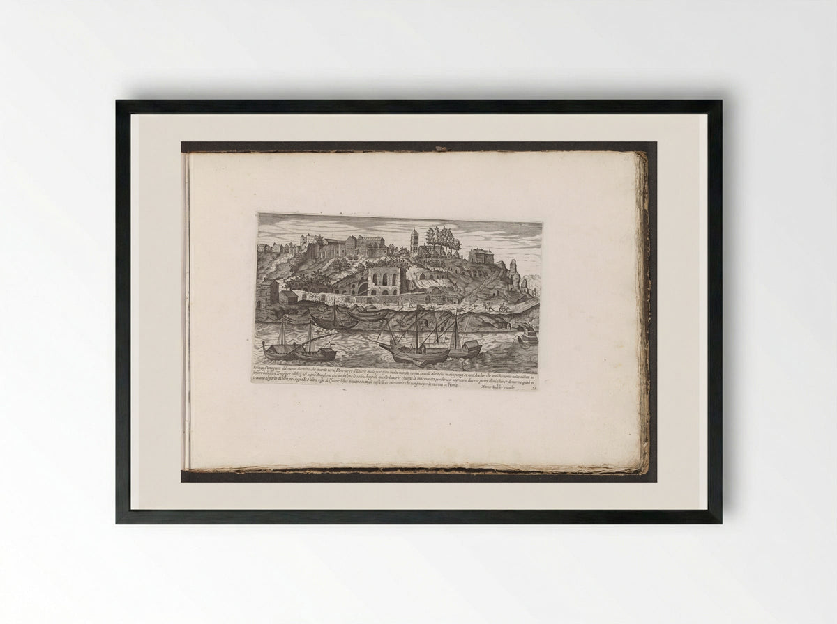 Ruïnes op de Aventijn - Giovanni Giacomo de' Rossi - Framed Print Black