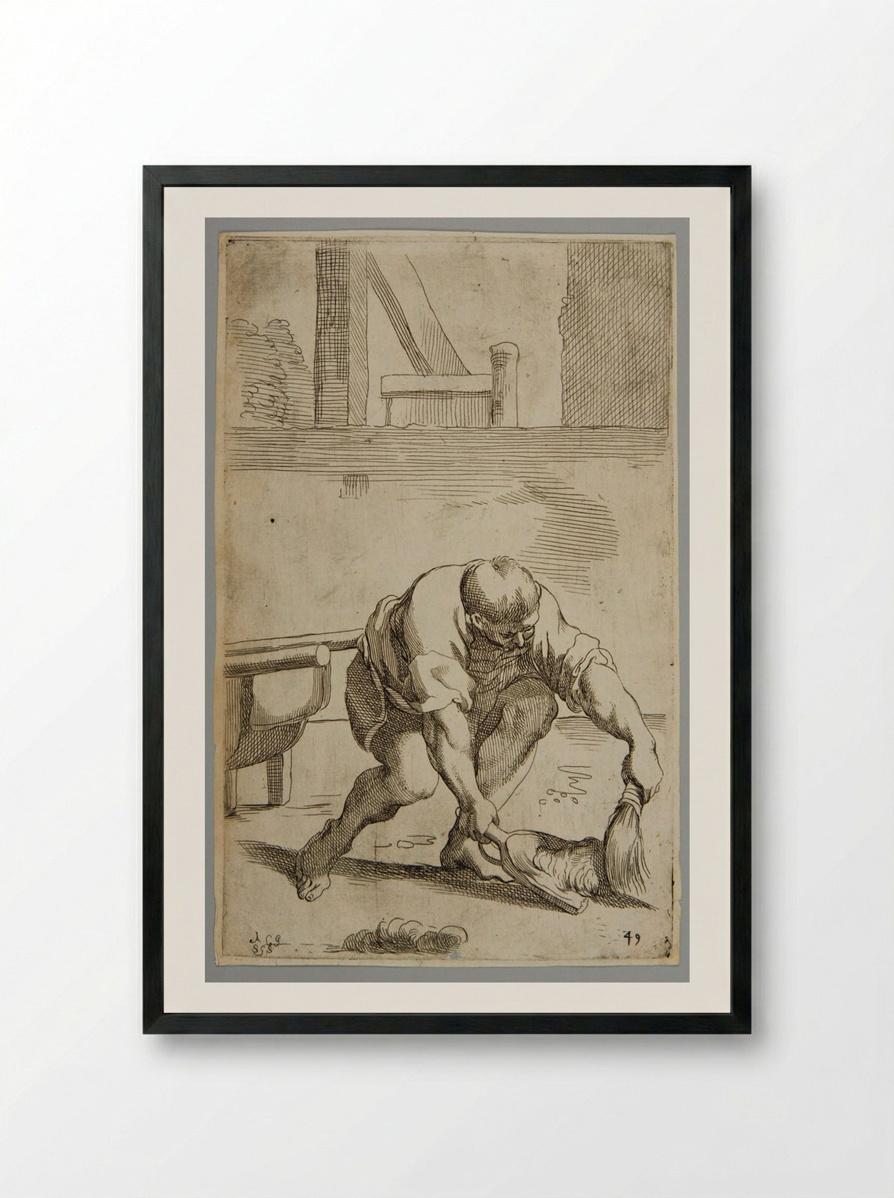 Rubbish Hauler (Plate 49) - Simon Guillain - Framed Print Black
