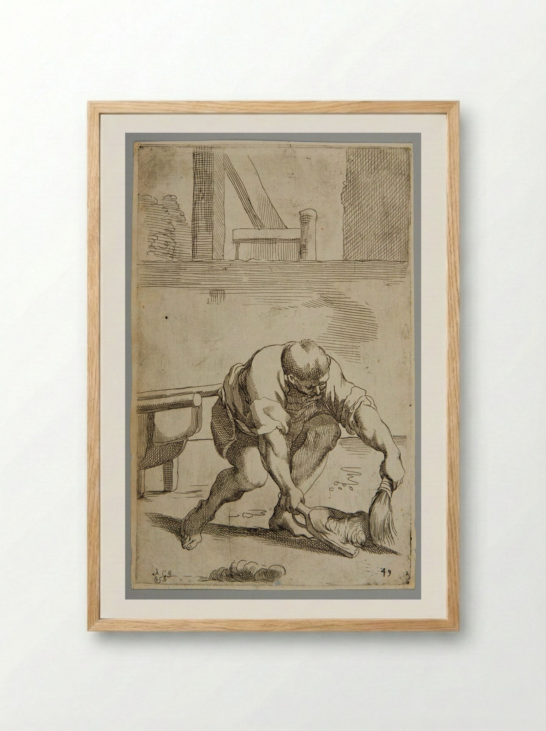 Rubbish Hauler (Plate 49) - Simon Guillain - Framed Print Wood