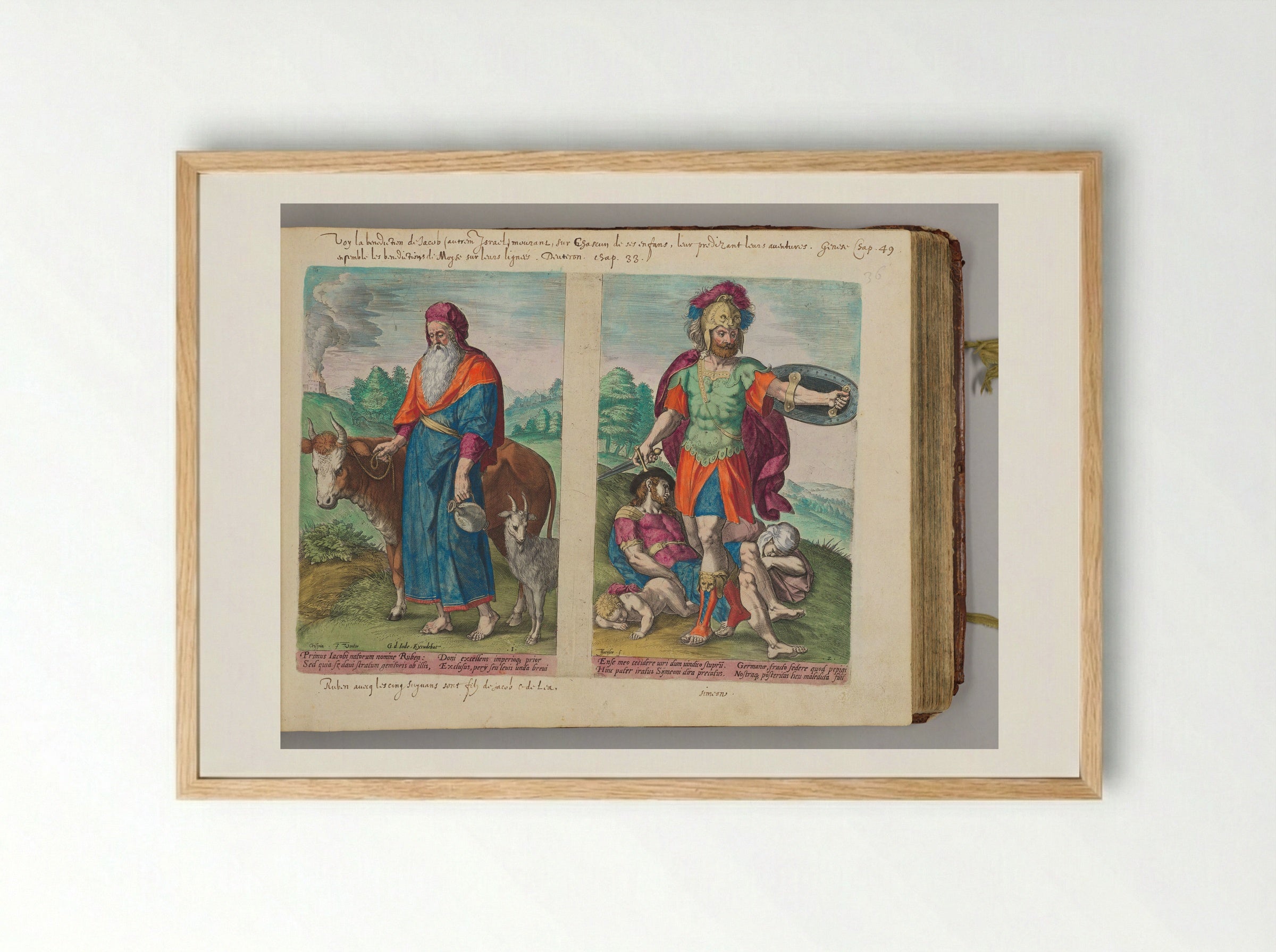 Ruben and Simeon - Johann Sadeler I - Framed Print Wood