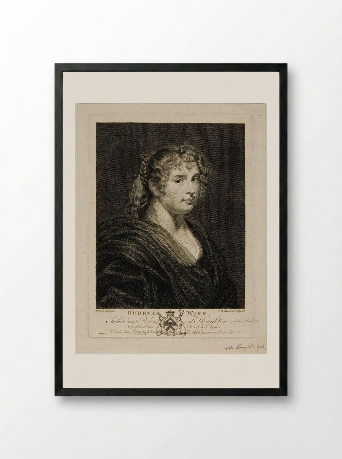Rubens' Wife - Jean Baptiste Michel - Framed Print Black