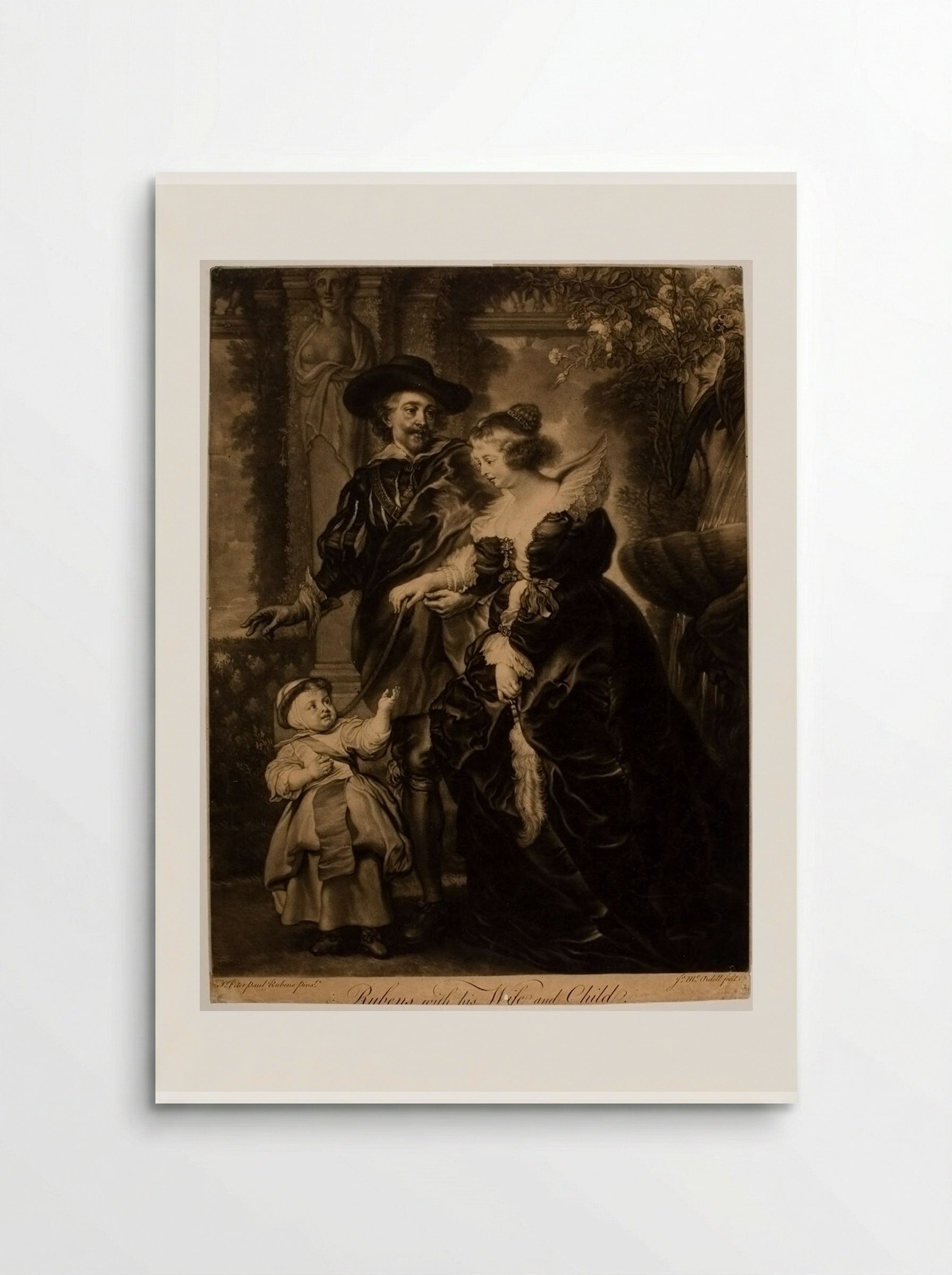 Rubens with his Wife and Child - James McArdell - Poster