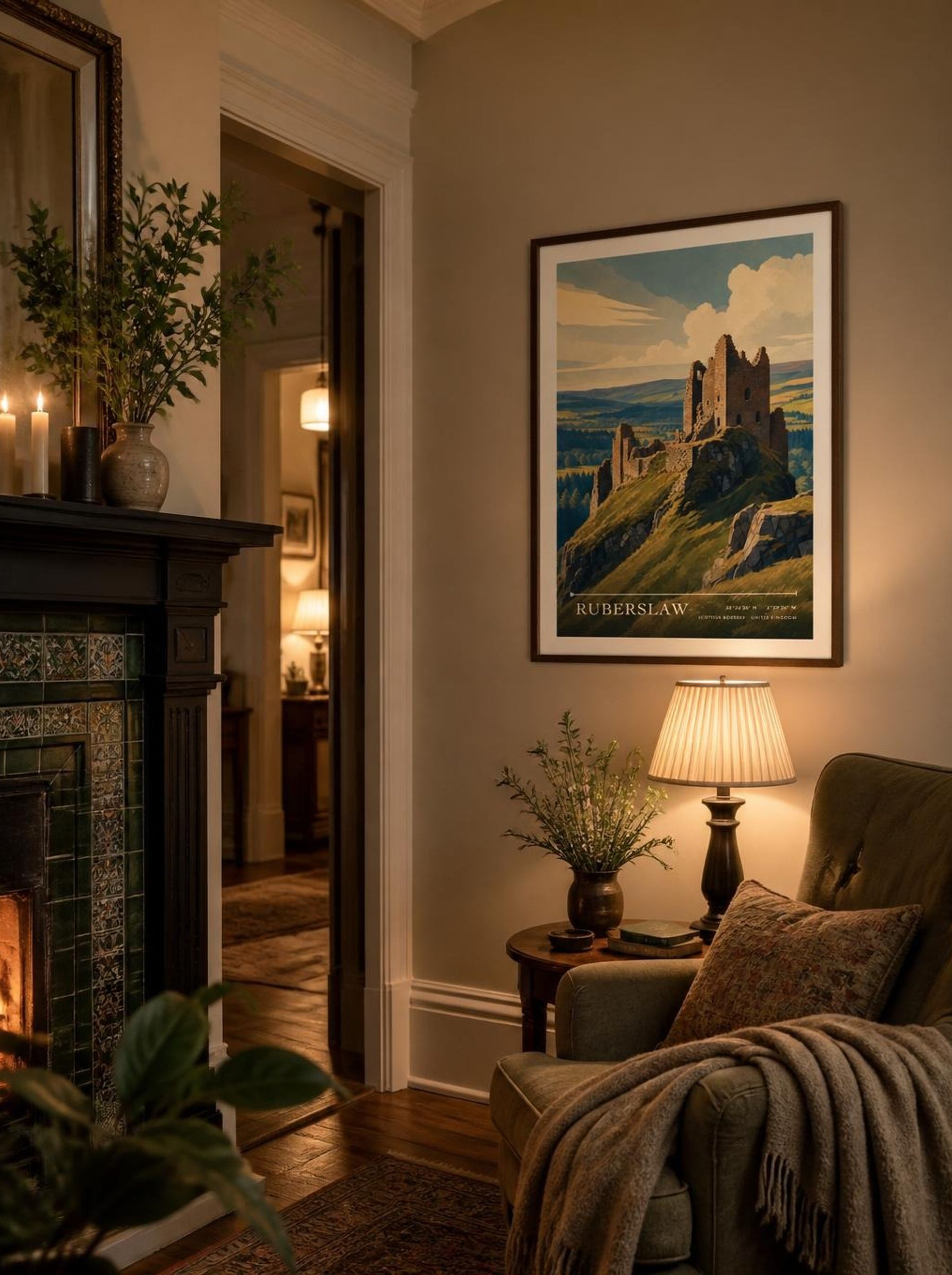 Ruberslaw Scottish Borders United Kingdom Travel Poster - Lifestyle