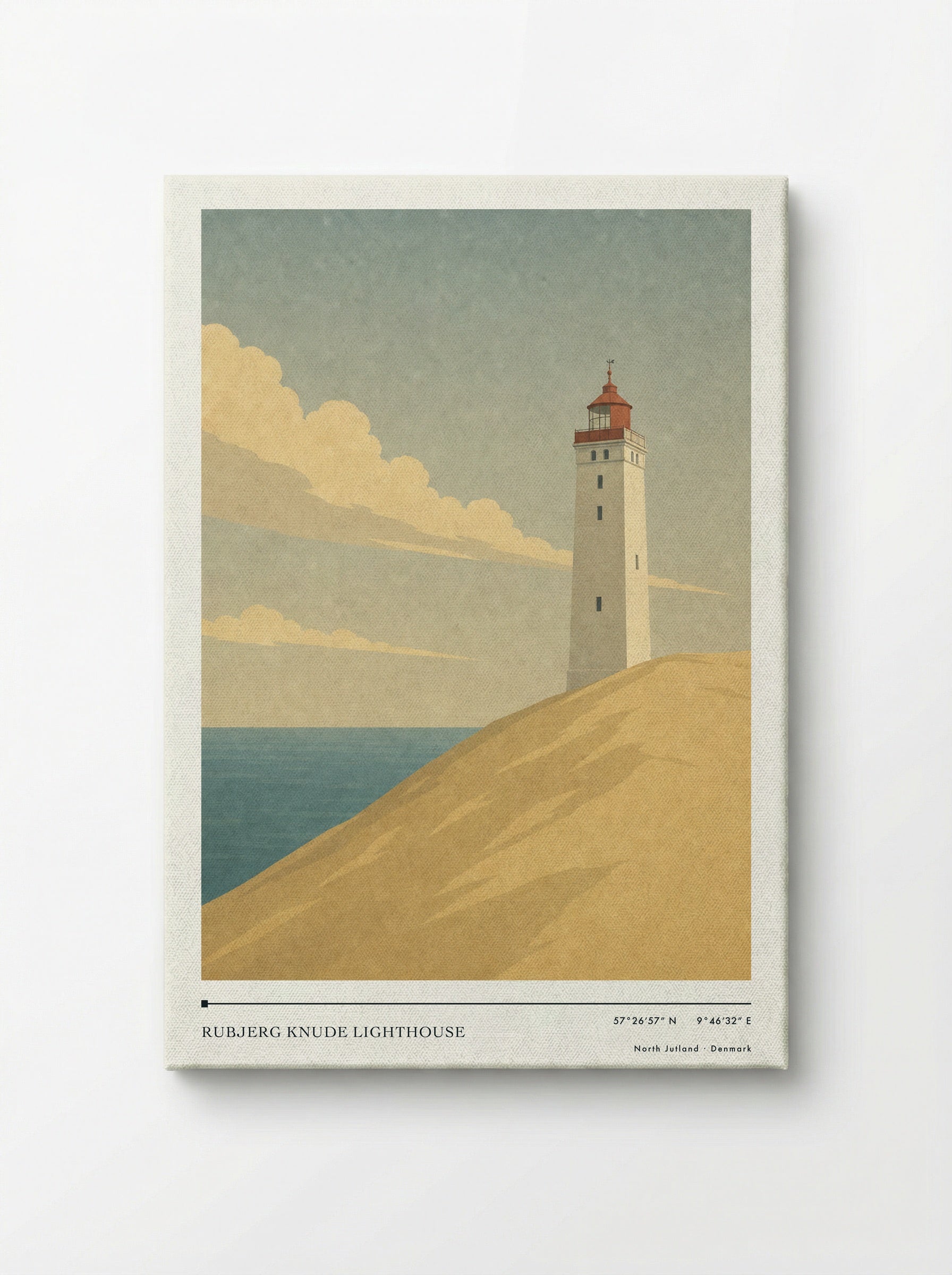 Rubjerg Knude Lighthouse Travel Poster Artwork - Canvas